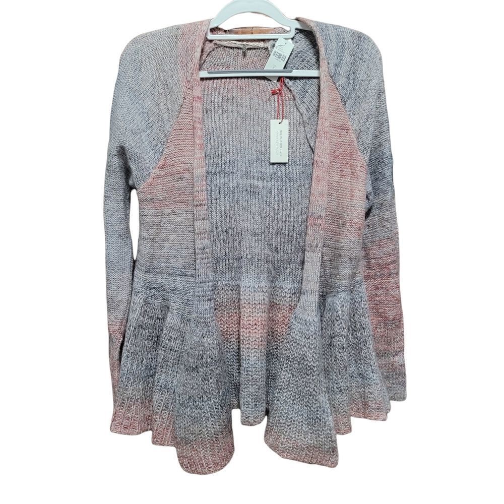 Anthropologie two tone ombre peplum cardigan